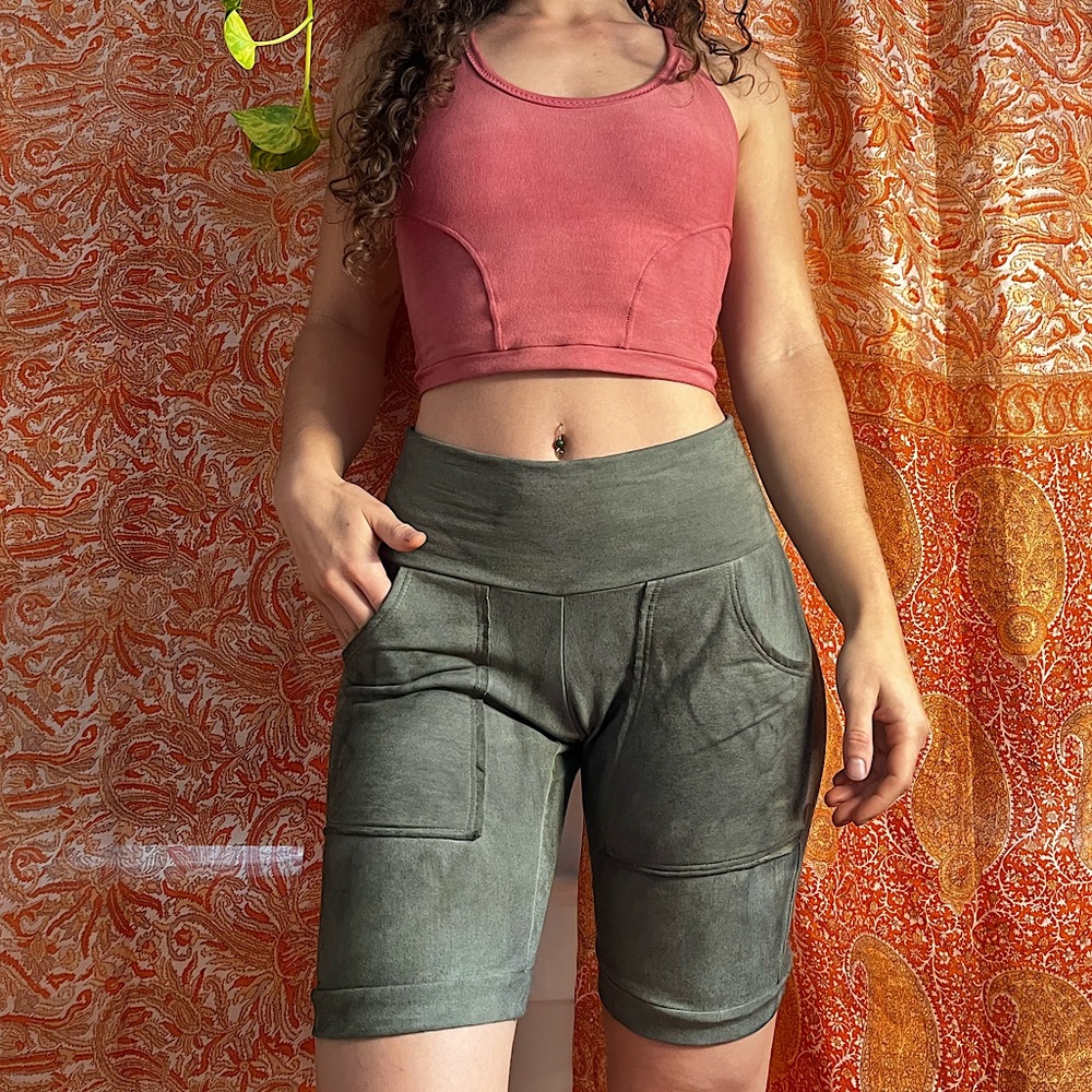 Handmade biker shorts with pockets